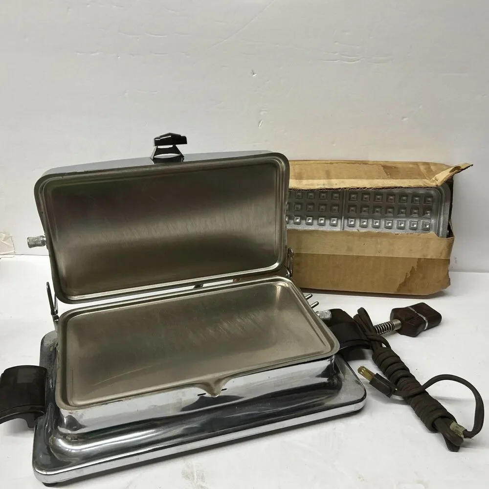 Vtg Stern-Brown Super Star Master Grill Sandwich Toaster Waffle Maker NEVER USED